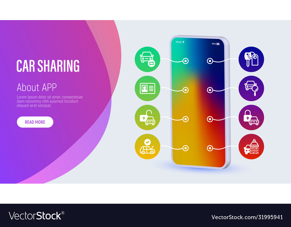 Car sharing web page template with copy space vector image Car sharing web page template with copy space