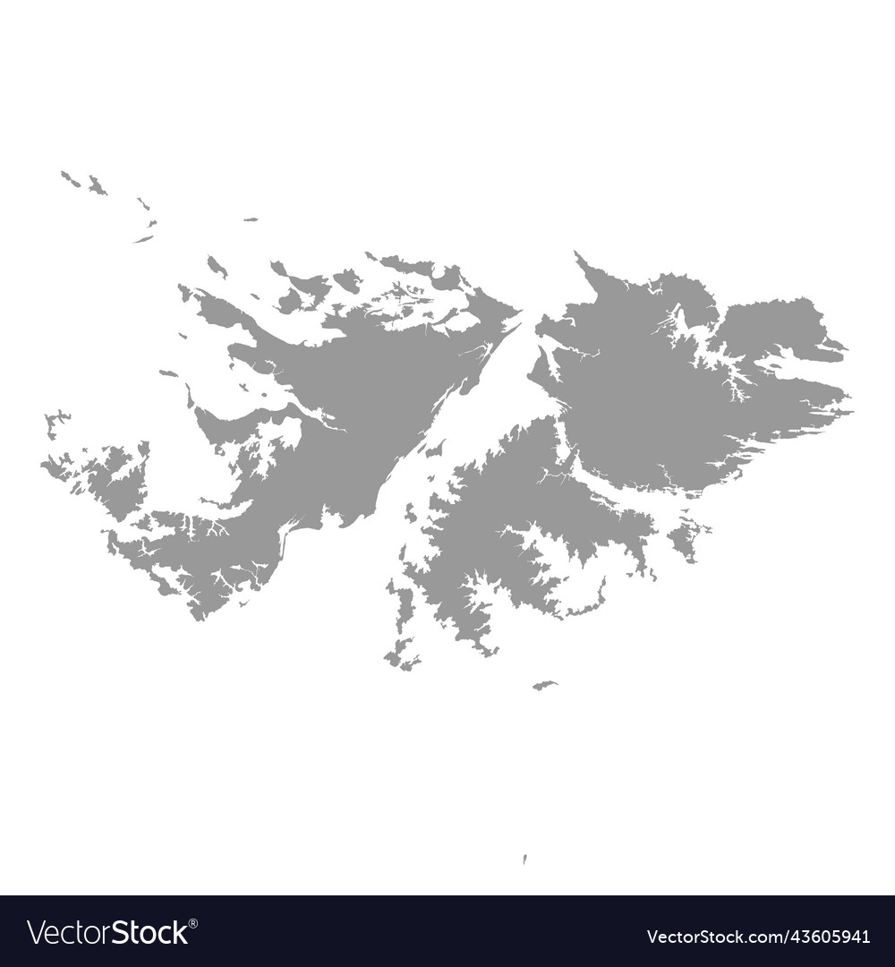 Falklands map solid silhouette Royalty Free Vector Image