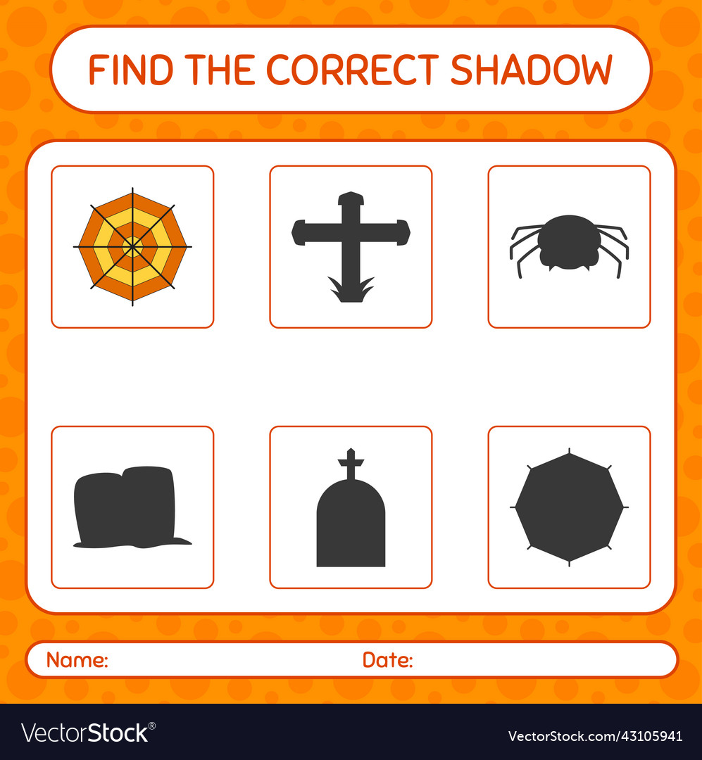 Find the correct shadows game with spider web