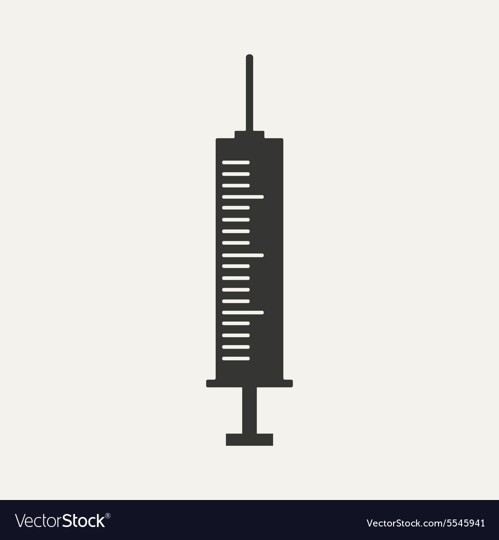 Flat in black and white mobile application syringe