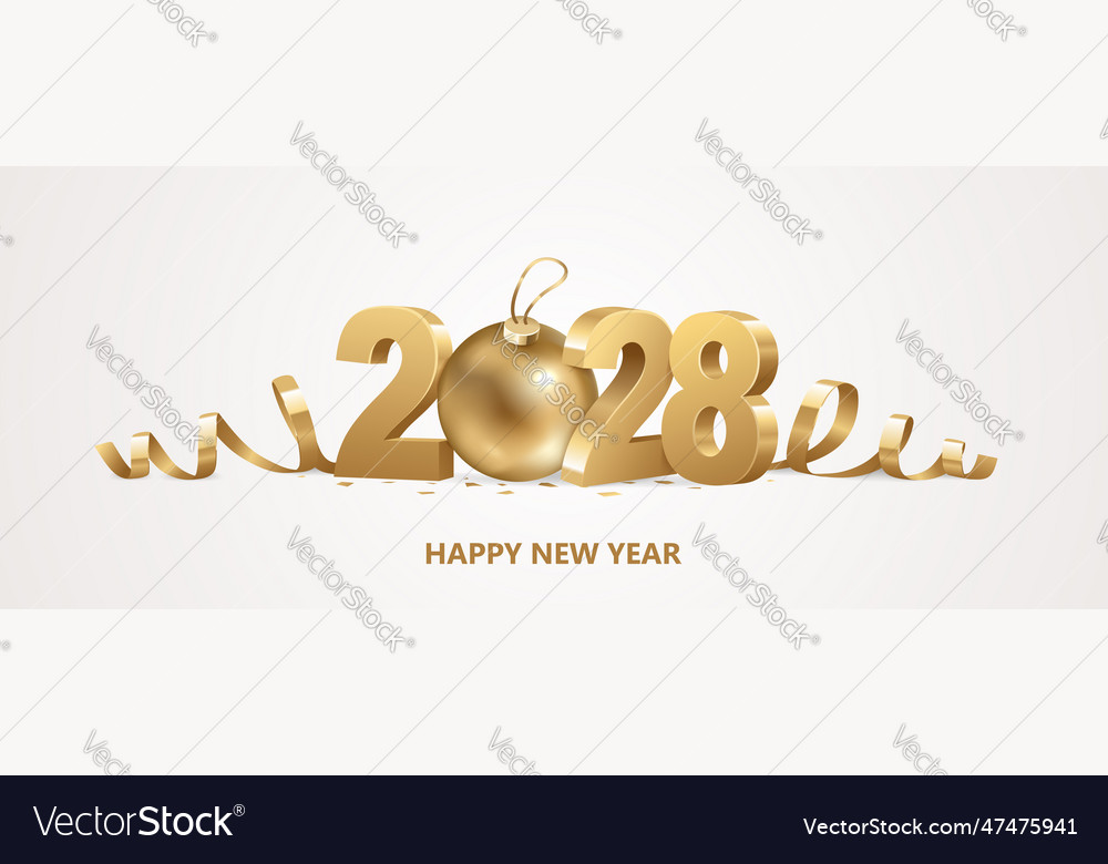 Happy new year 2028 Royalty Free Vector Image - VectorStock