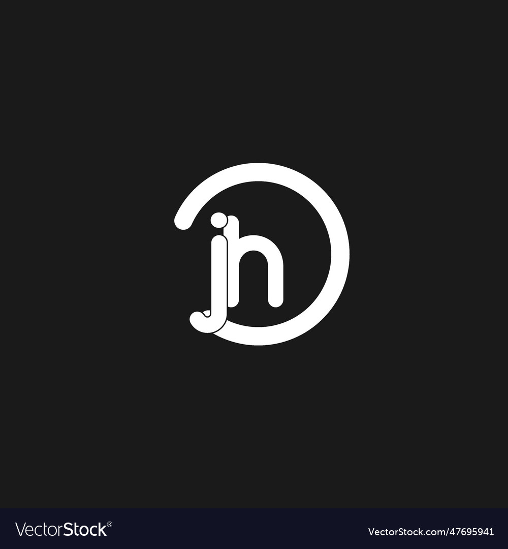 Initials jh logo monogram with simple circles