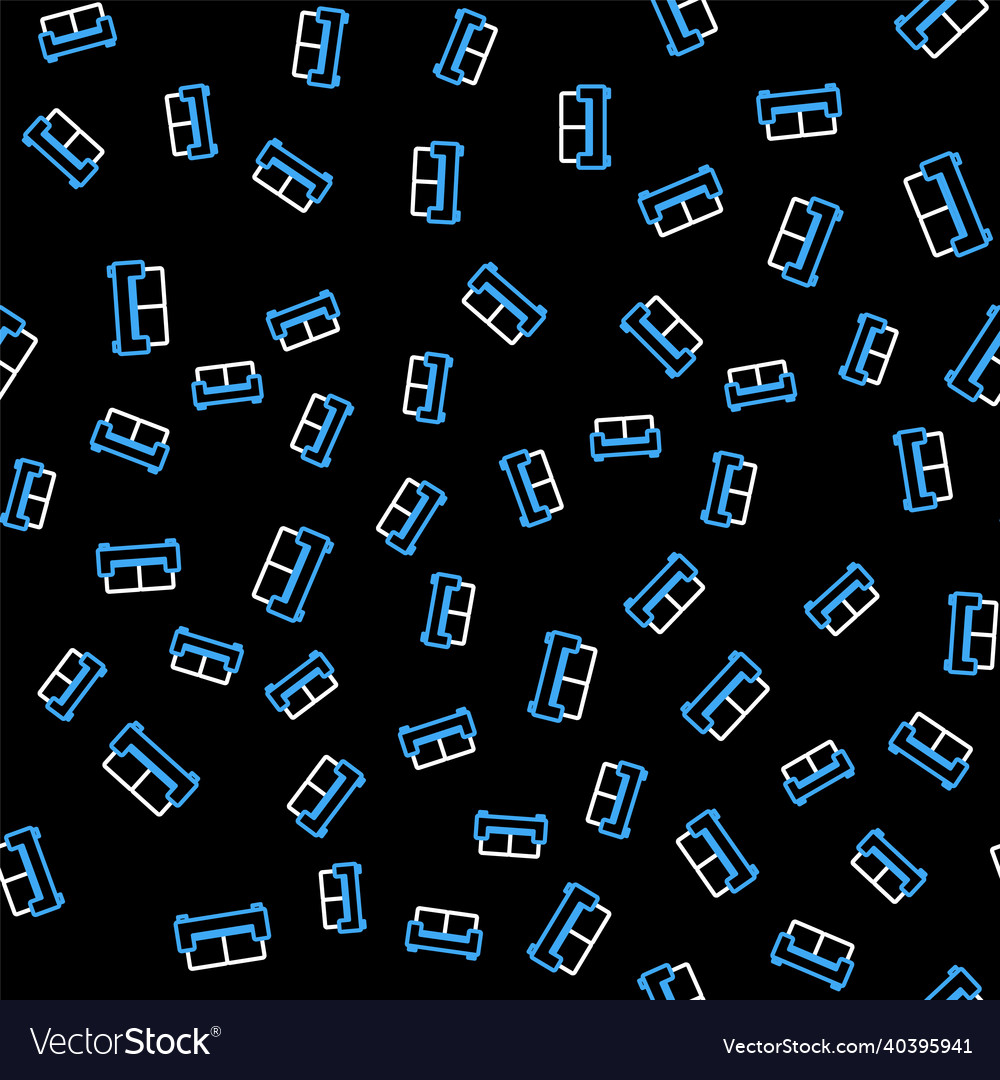 Line sofa icon isolated seamless pattern on black Vector Image Line sofa icon isolated seamless pattern on black