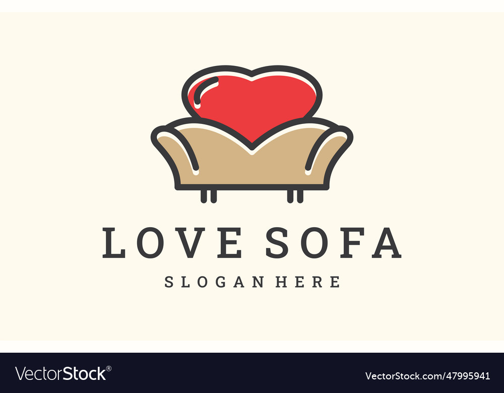 Love Sofa Royalty Free Vector Image Vectorstock