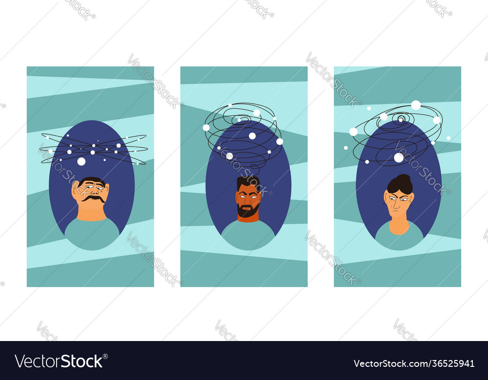Mental issues different characters with lot Vector Image Mental issues different characters with lot