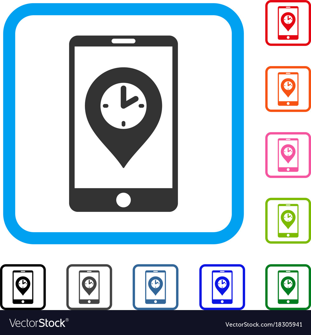 Mobile time pointer framed icon