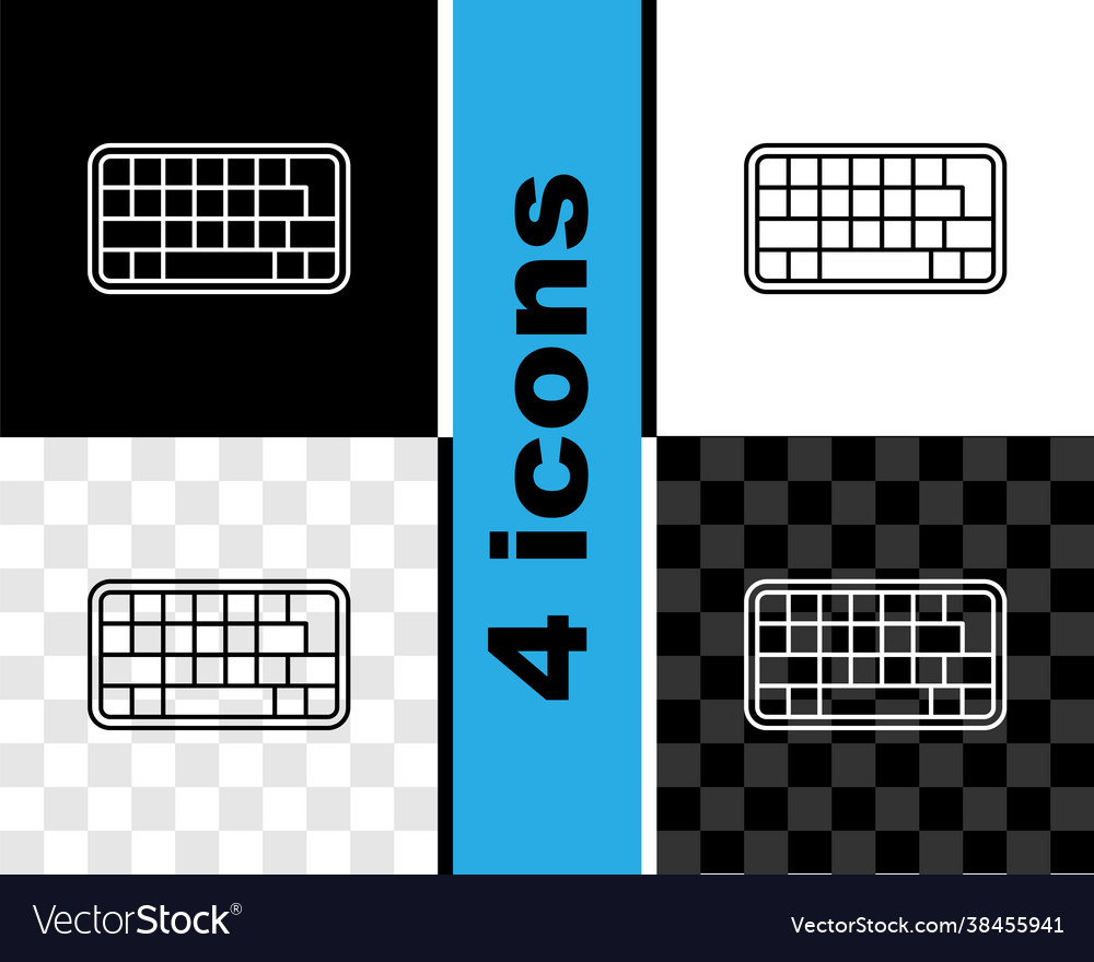 Set line computer keyboard icon isolated on black vector image Set line computer keyboard icon isolated on black