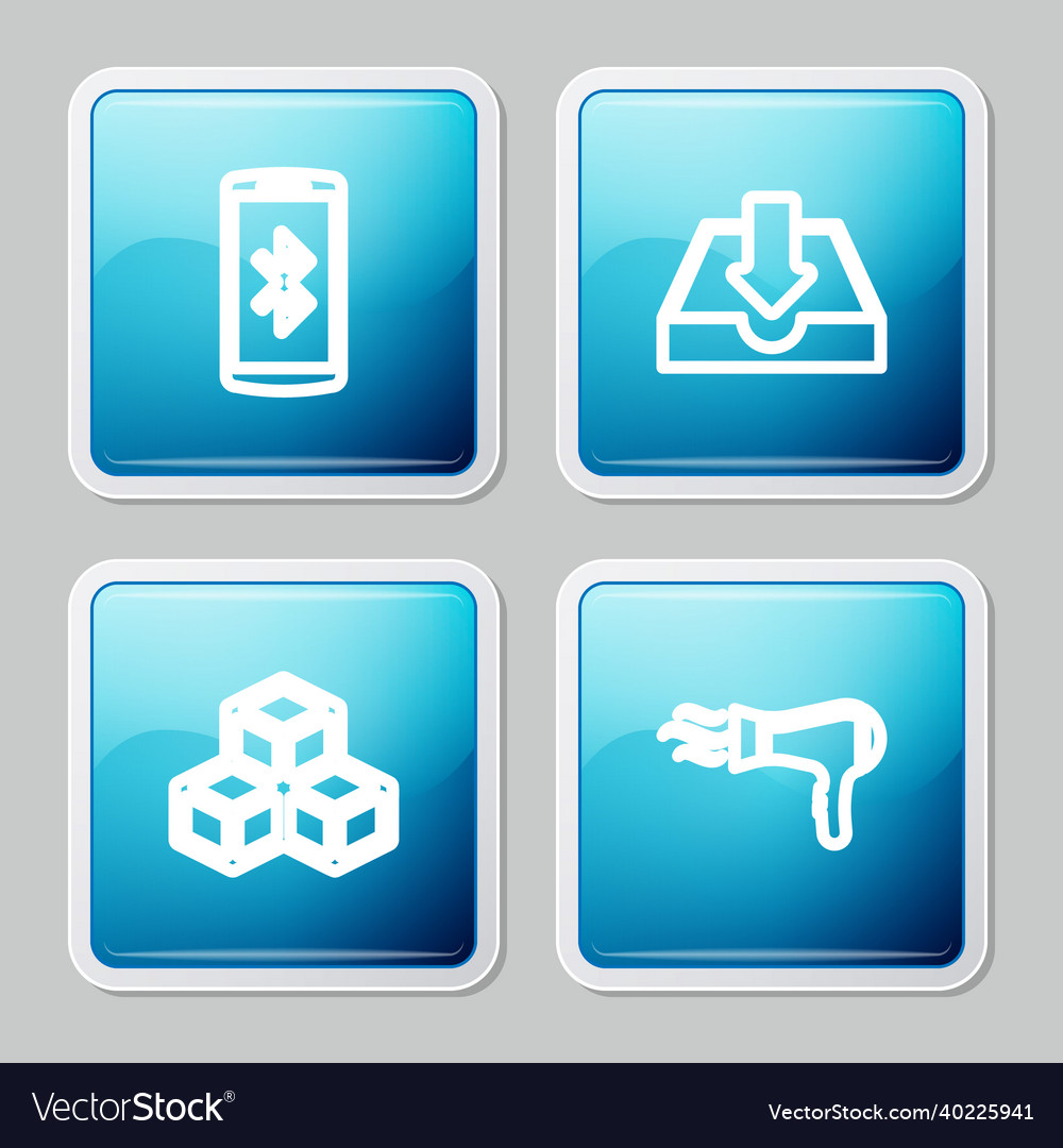 Set line smartphone with bluetooth download inbox Vector Image Set line smartphone with bluetooth download inbox