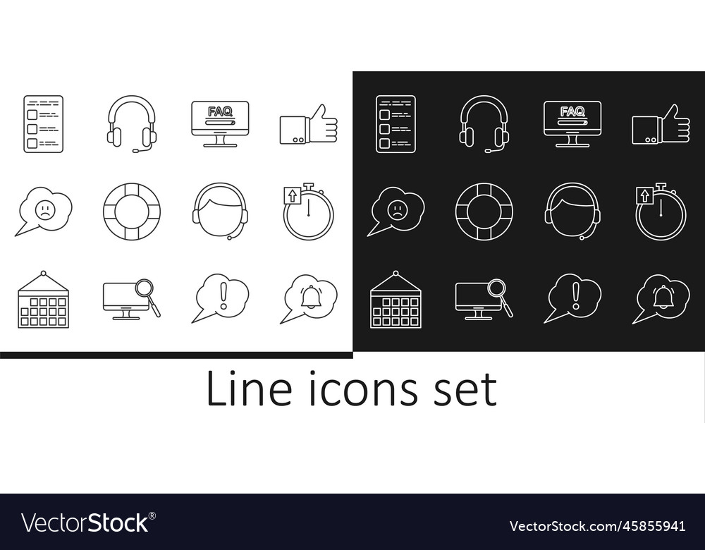 Set line speech bubble chat notification vector image Set line speech bubble chat notification