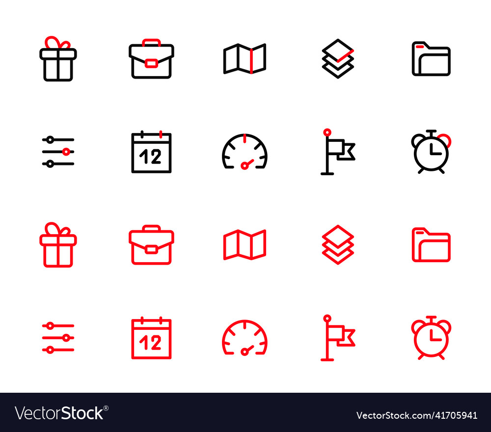 Simple user interface icons set 10 pixel perfect vector image Simple user interface icons set 10 pixel perfect