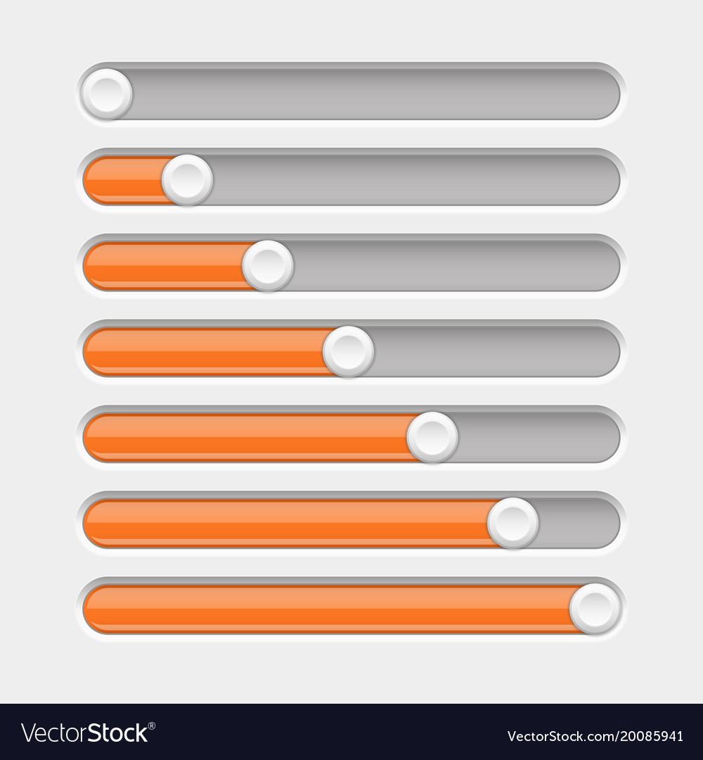 Slider bar settings on control panel orange Vector Image