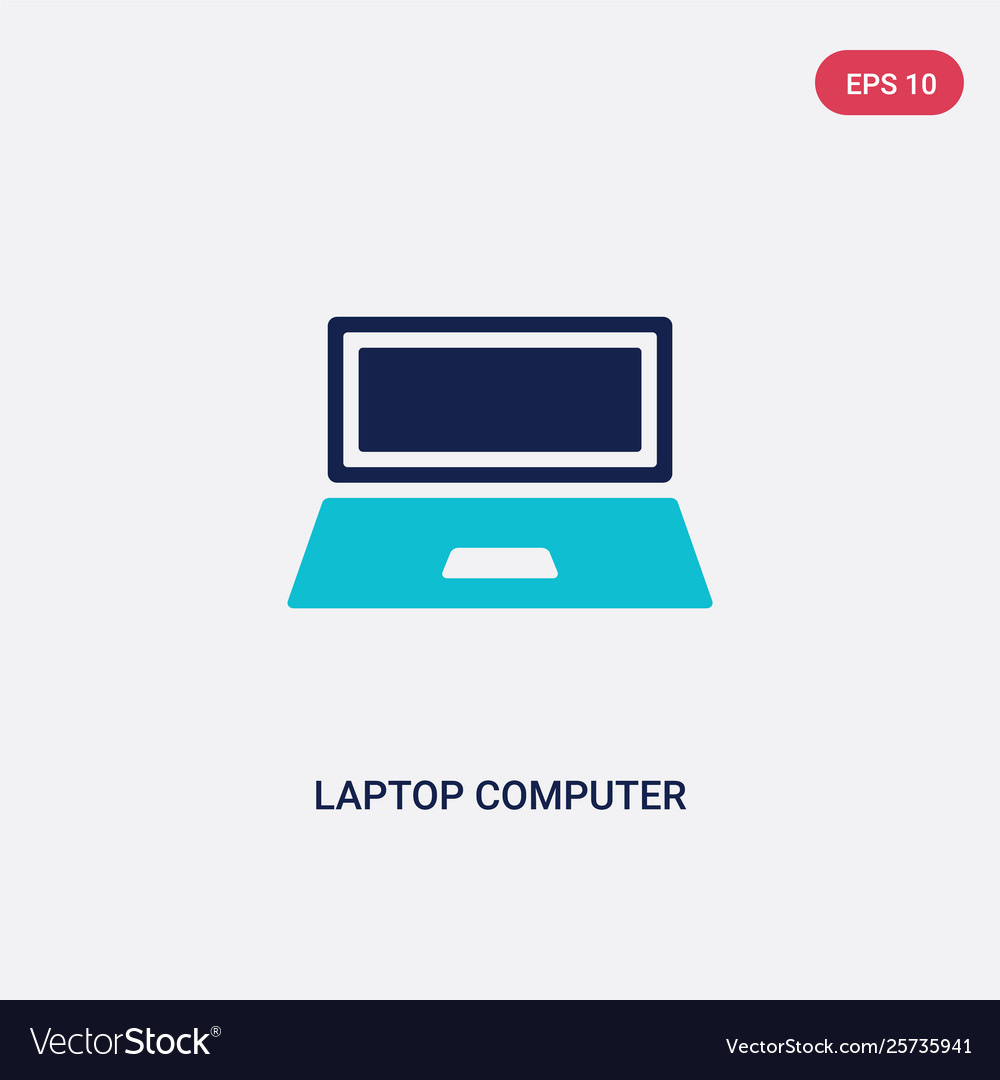 Two color laptop computer screen icon from