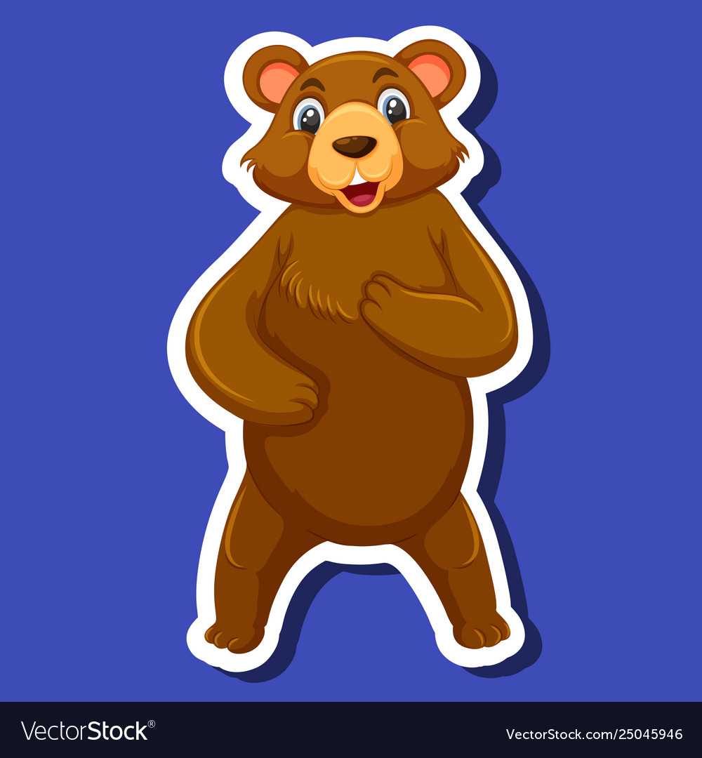 A bear sticker character Royalty Free Vector Image