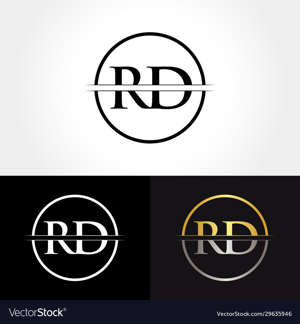 Abstract letter rd logo design template creative