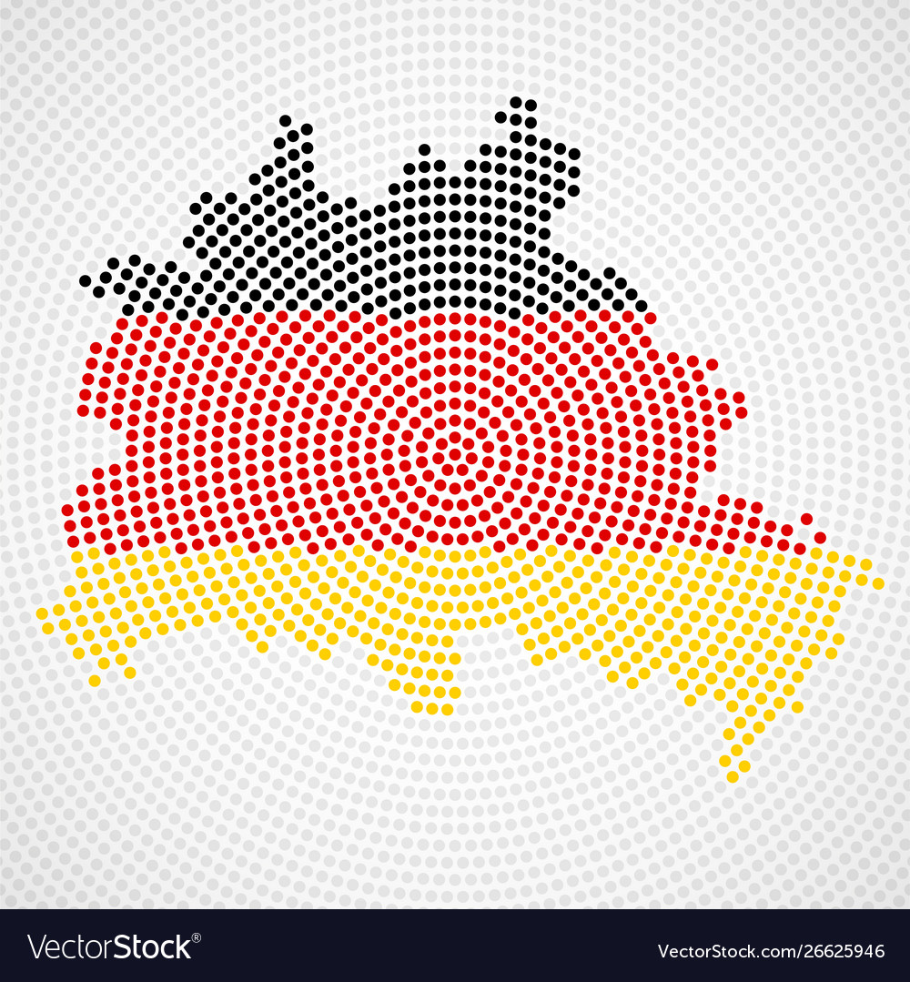 Abstract map berlin radial dots with flag Vector Image Abstract map berlin radial dots with flag