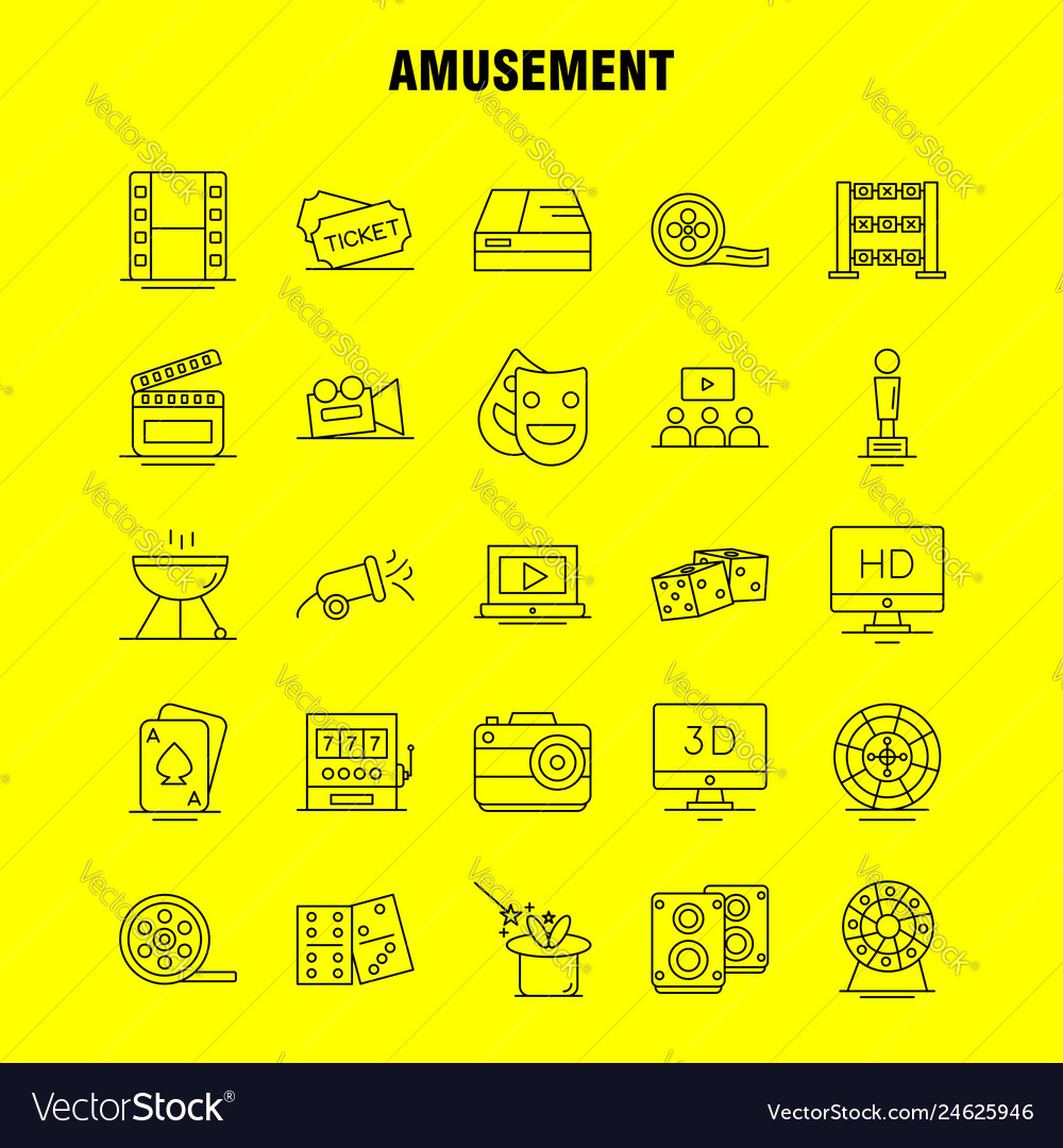 Amusement line icon for web print and mobile uxui