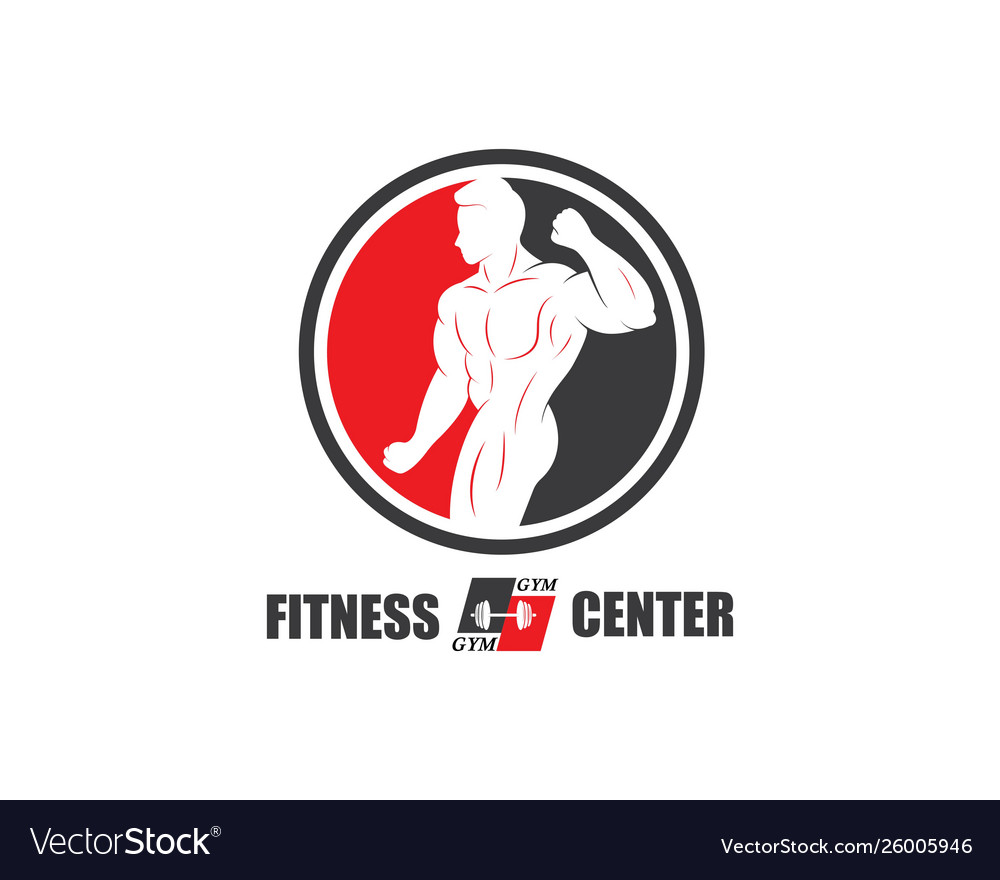 Bodybuilder logo template object and icons