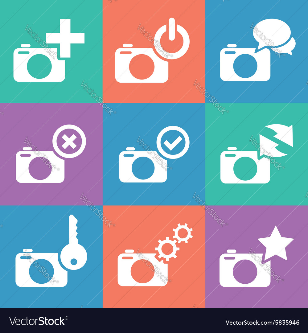 Camera web info icon set