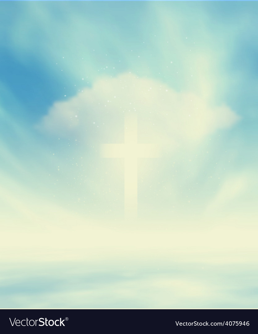 Christian glowing cross Royalty Free Vector Image