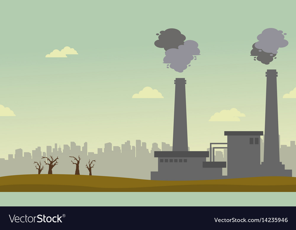 Collection of pollution industry background Vector Image