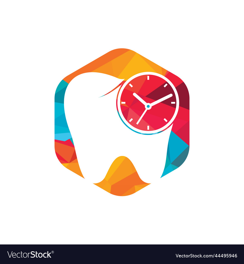 Dental time icon logo design template