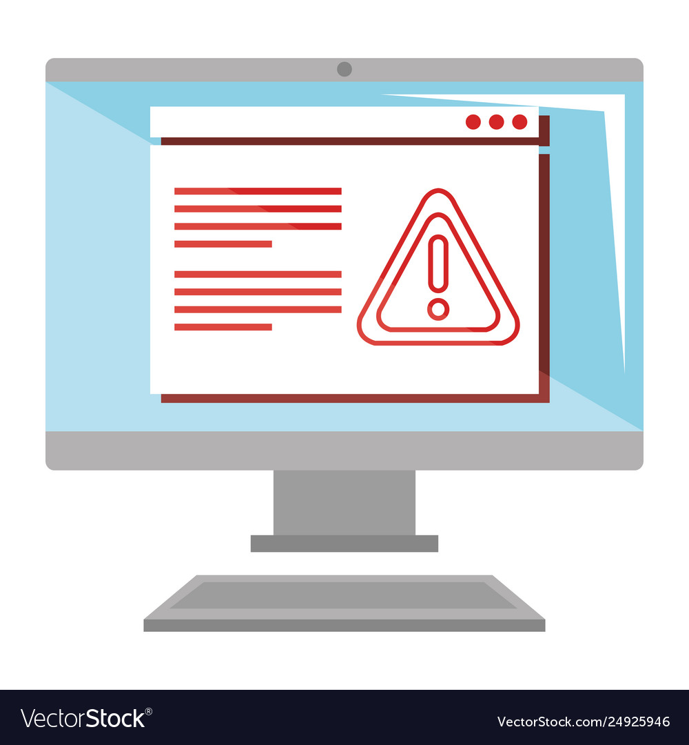 Desktop computer with alert template