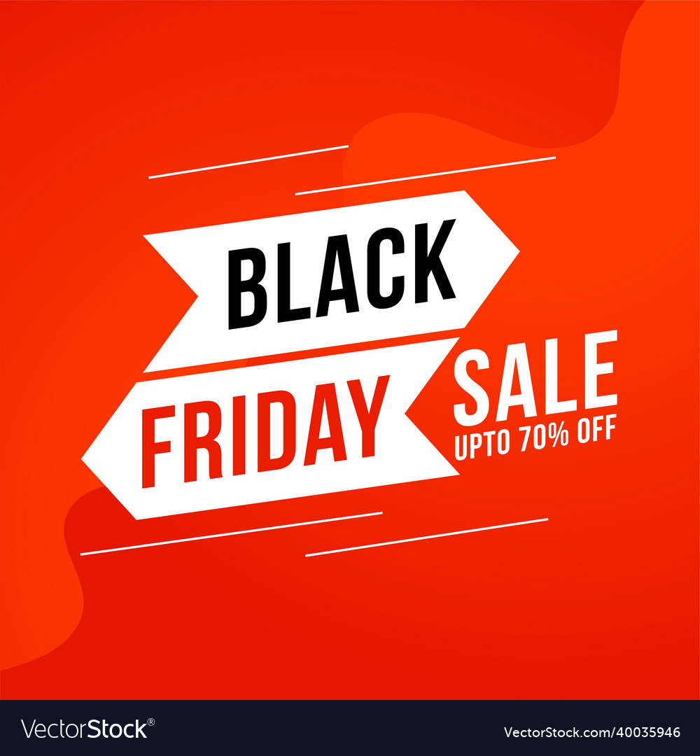 Flat black friday sale red arrow background Vector Image