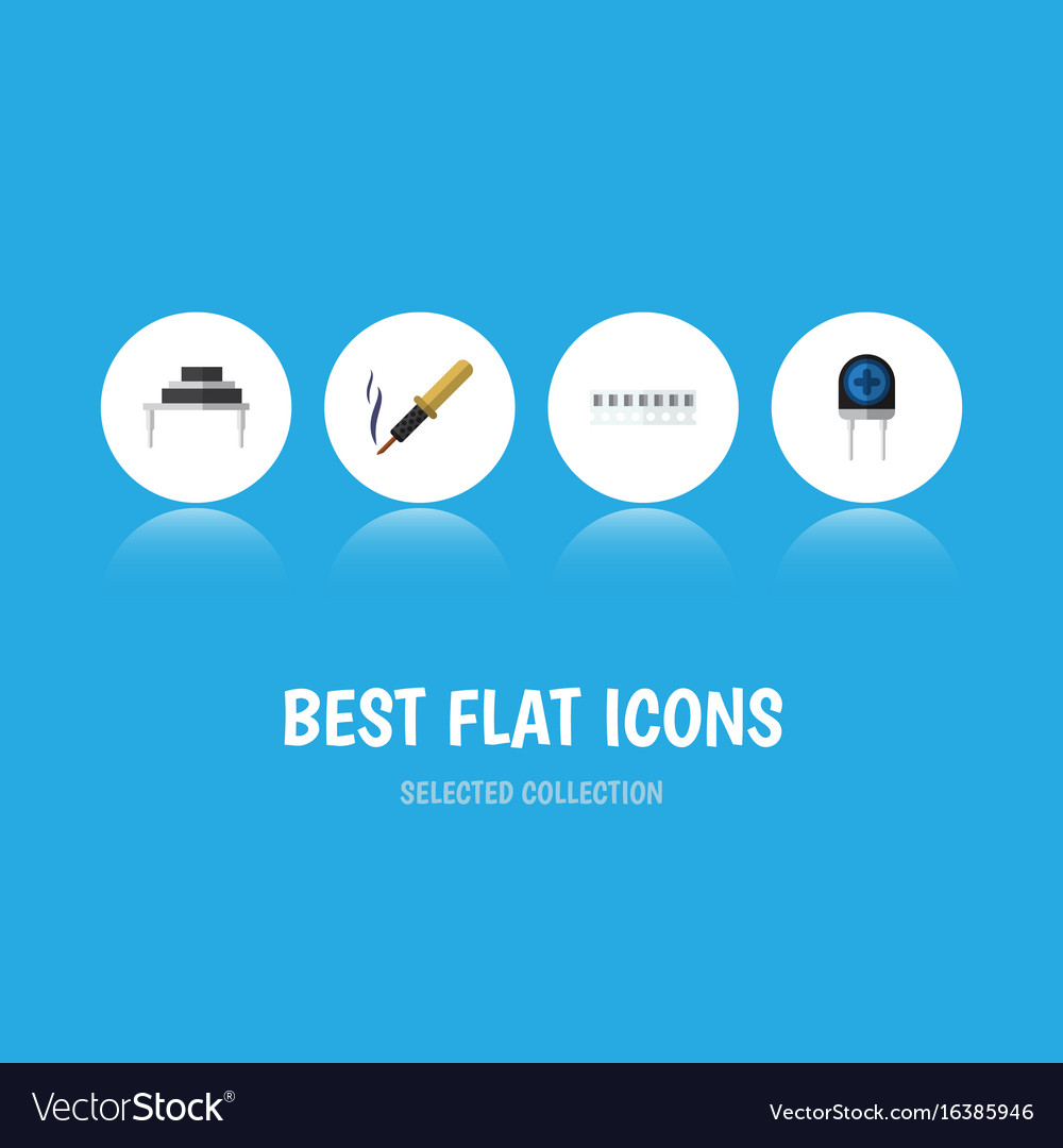 Flat icon technology set of memory transducer