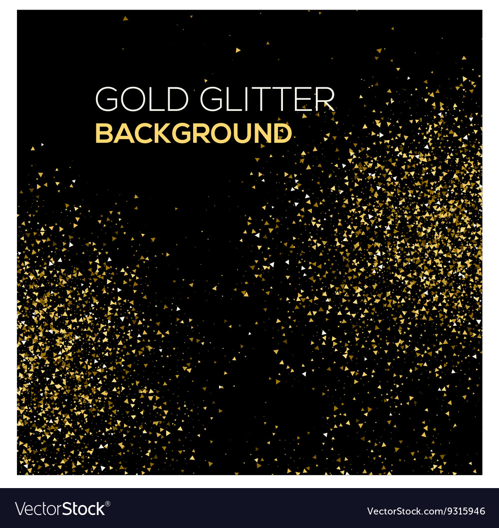 Gold confetti glitter on black background Vector Image