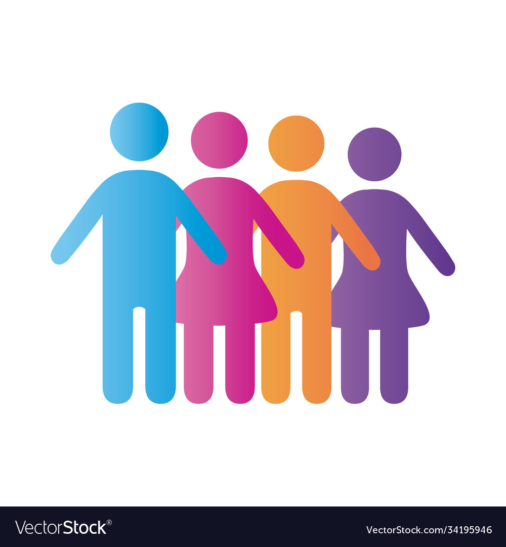 Group team people degradient style icon Royalty Free Vector