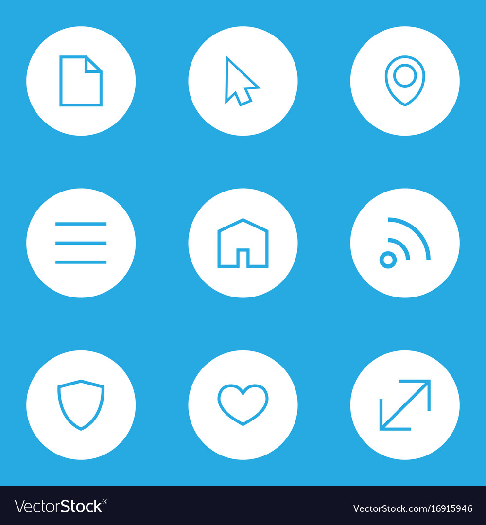 Interface outline icons set collection of file