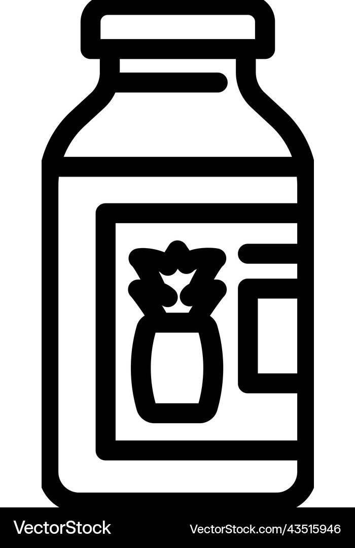 Juice pineapple line icon Royalty Free Vector Image