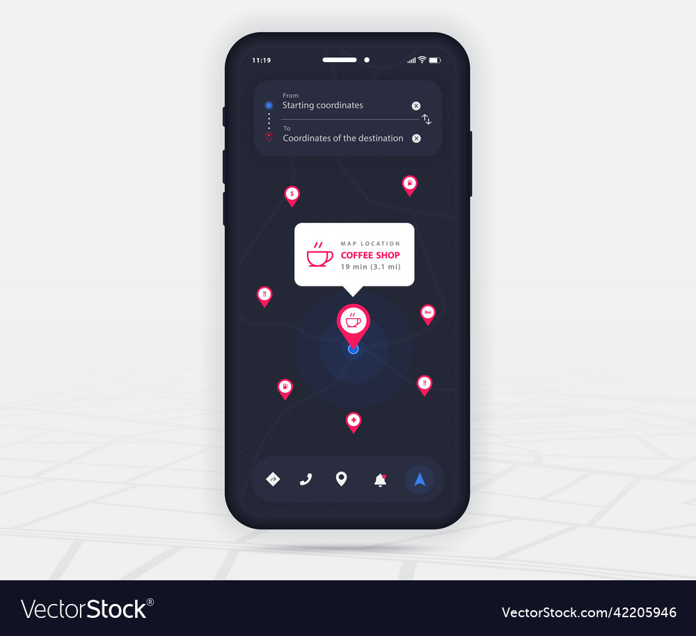 Karte gps Navigation App ux ui concept mobile