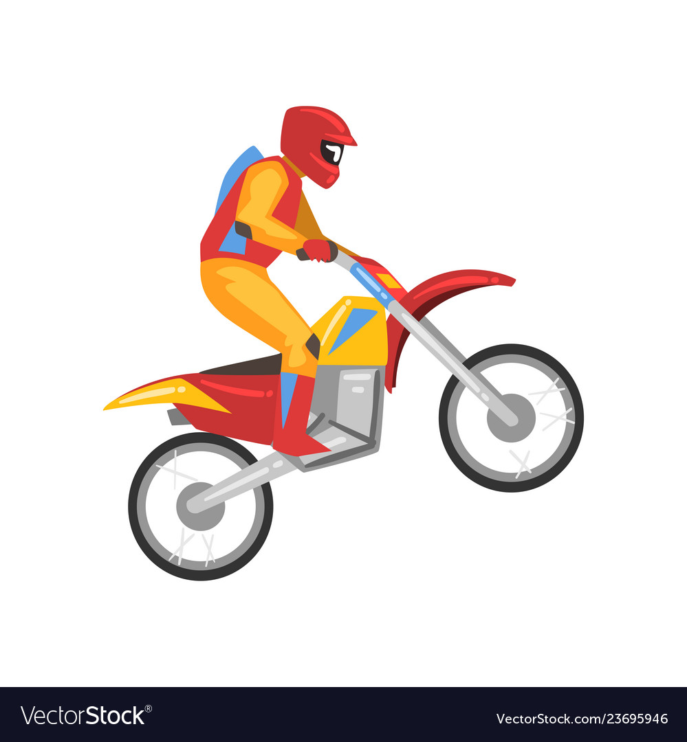 Motorcyclist motocross racing motorbiker male Vector Image