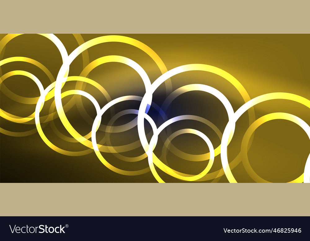 Neon laser lines circles waves abstract Royalty Free Vector