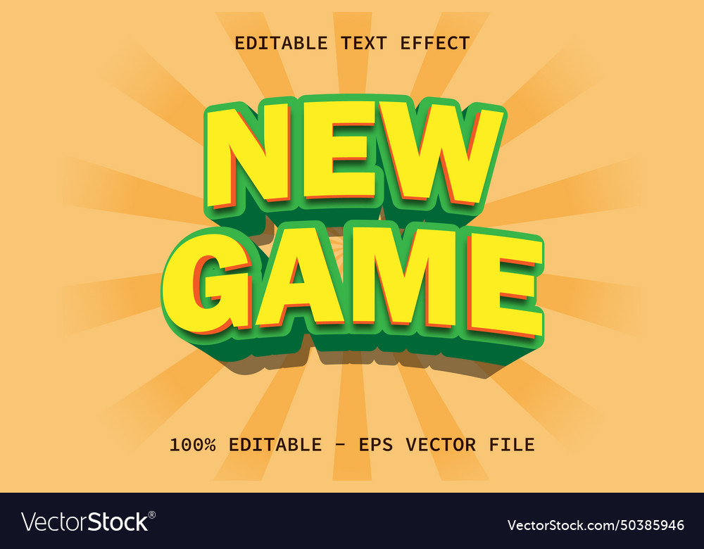 New game with modern style editable text effect