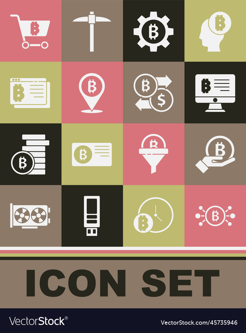 Set bitcoin in circuit hand holding mining
