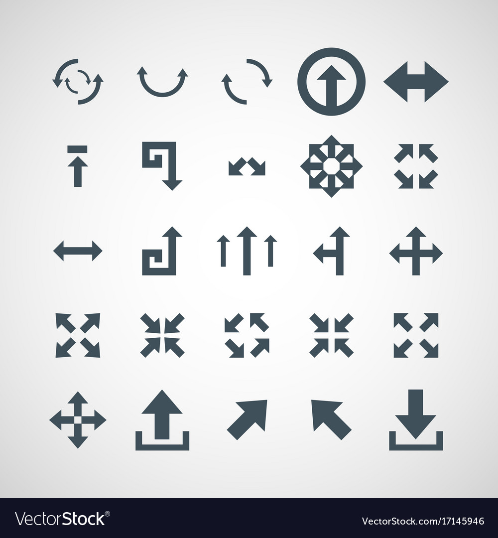 Set of simple icons arrows Royalty Free Vector Image