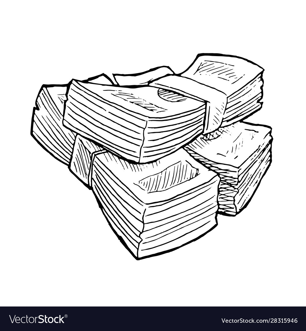 Stack paper money colorless