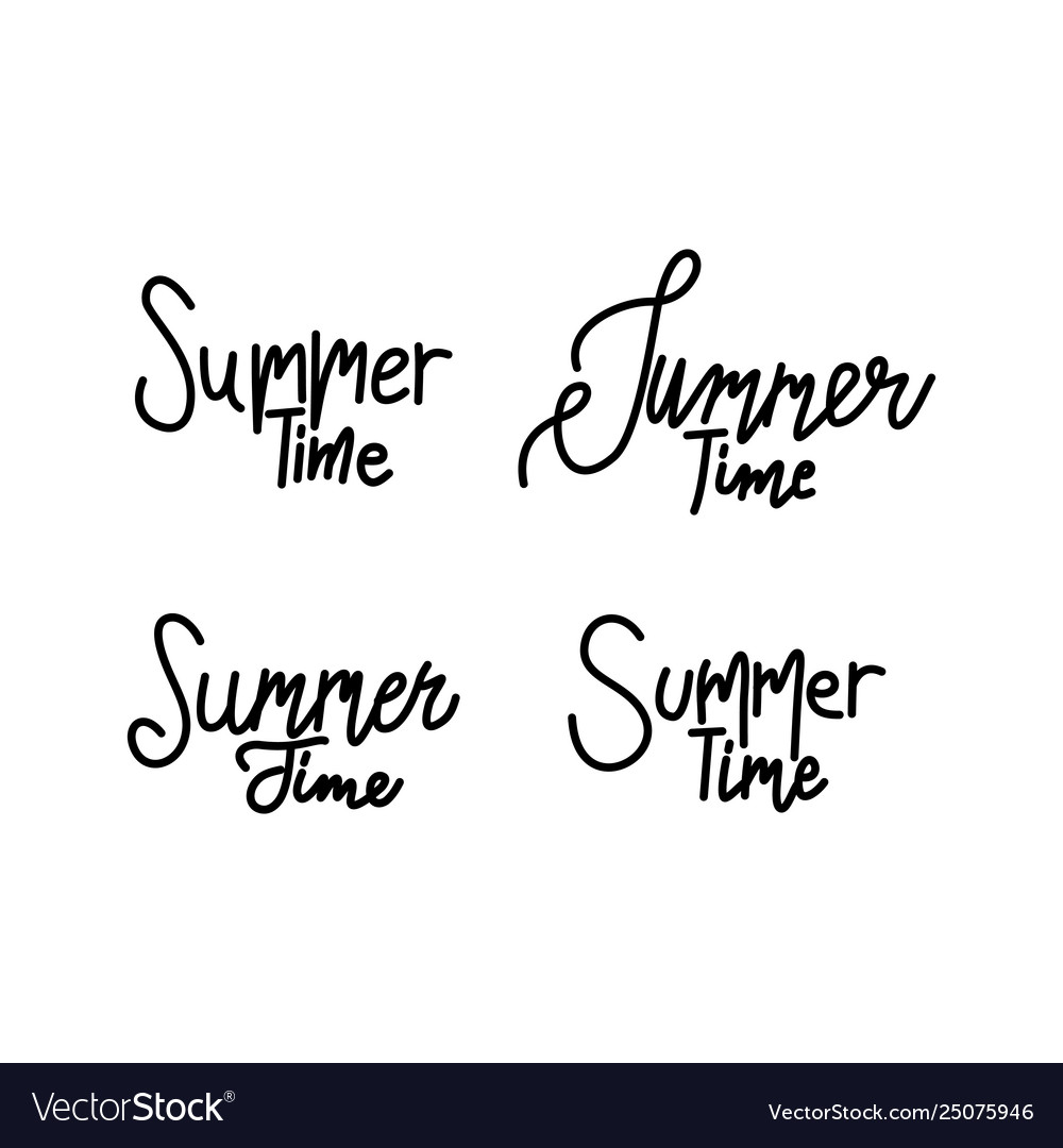 Summer time script text design template vector image Summer time script text design template