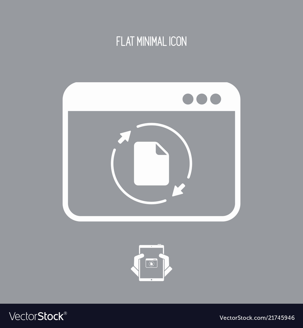 Synchronize documents application - flat minimal vector image Synchronize documents application - flat minimal