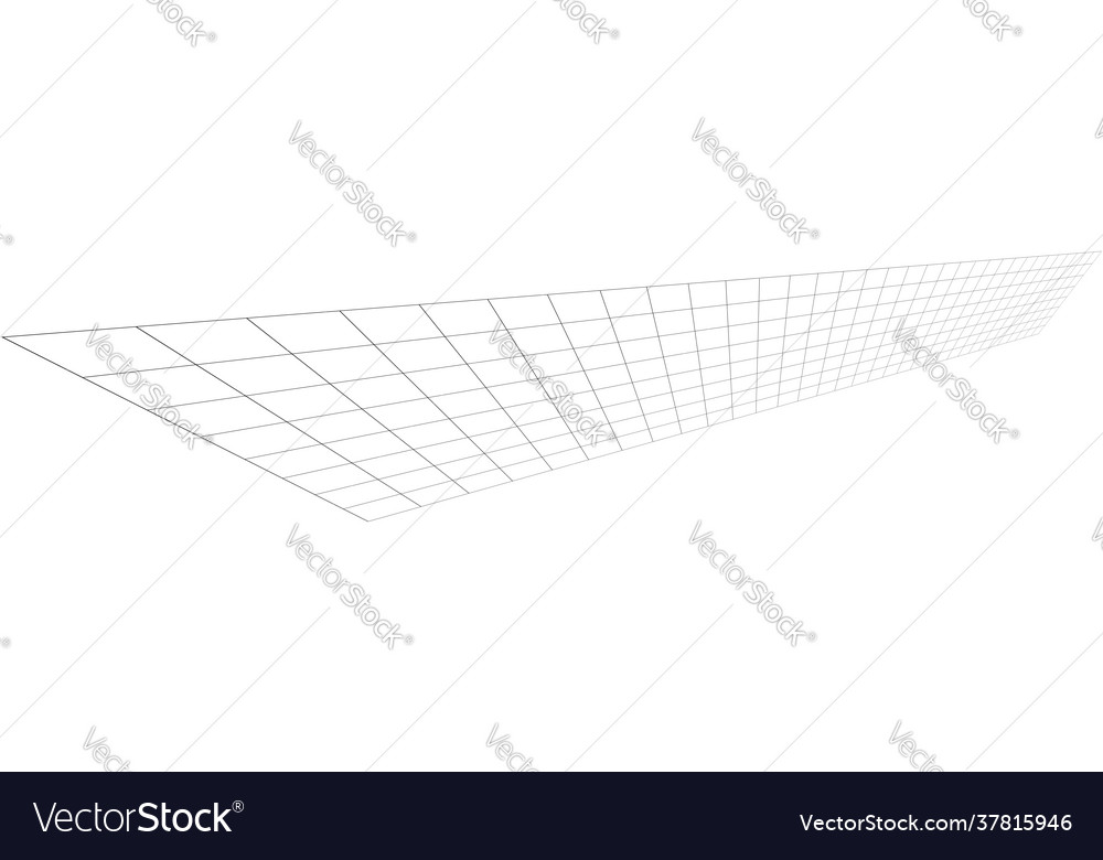 Tilted skew 3d grid mesh vector image Tilted skew 3d grid mesh
