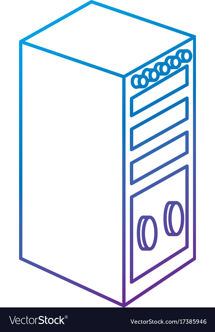 Tower computer isolated icon