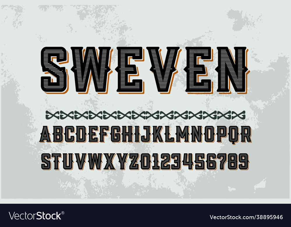 Vintage font typography alphabet lettering