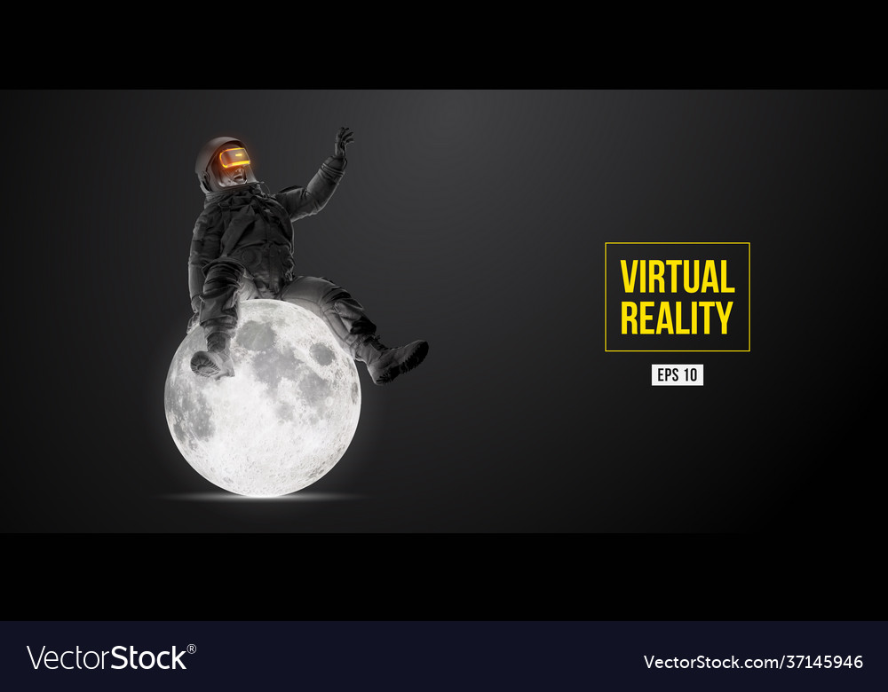 Vr headset astronaut with virtual reality glasses vector image Vr headset astronaut with virtual reality glasses