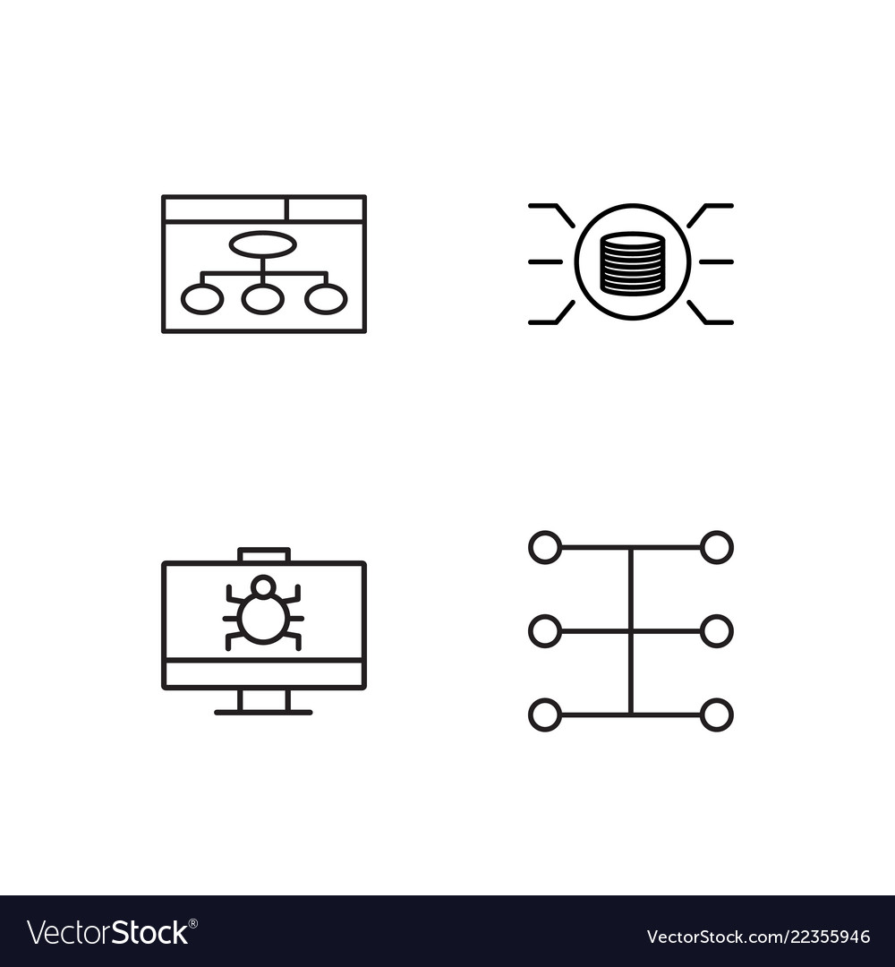 Web simple outlined icons set vector image Web simple outlined icons set