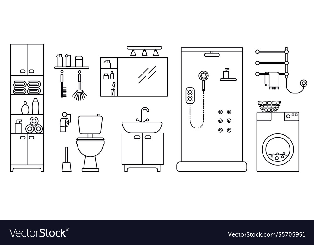 Bathroom interior Royalty Free Vector Image - VectorStock