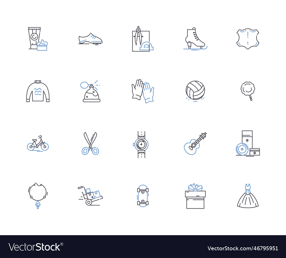 Building line icons collection architecture vector image Building line icons collection architecture