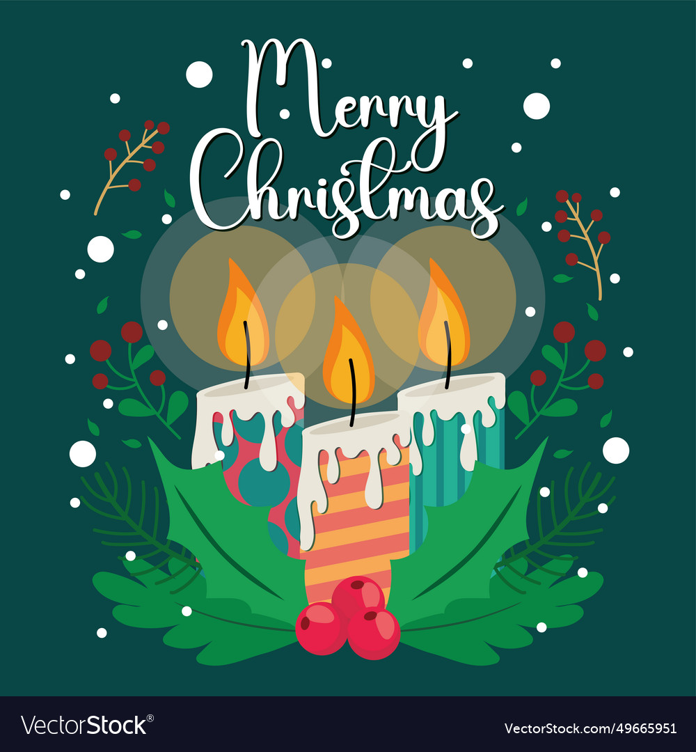 Cute christmas card with candles Royalty Free Vector Image