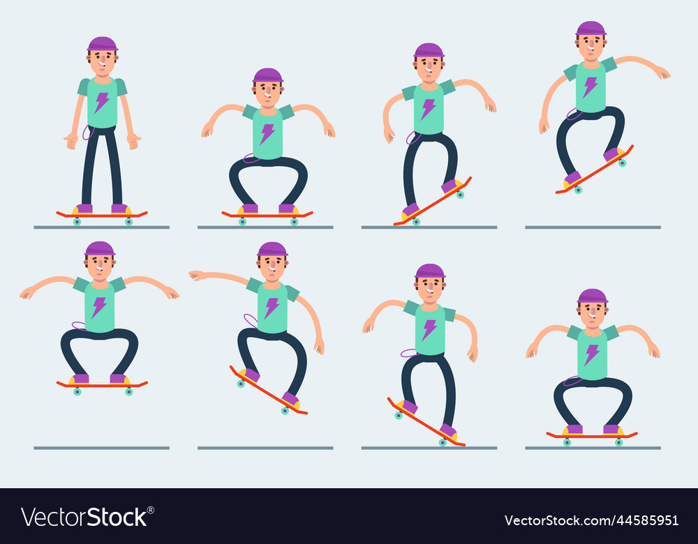 Flat design animation frames element set vector image Flat design animation frames element set